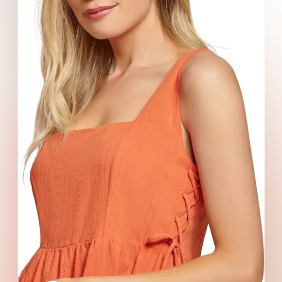 Lost + Wander • NWT Orange Miss Marmalade Tiered Mini Dress Sz XS Smocked - Picture 3 of 16
